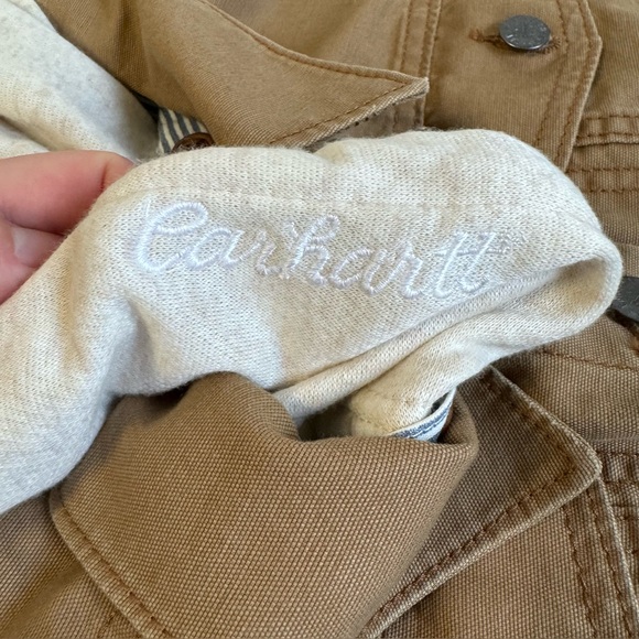 Carhartt Detroit Vest XL Hooded Hoodie Retro Y2K Tan Cotton Womens Juniors - Picture 3 of 9